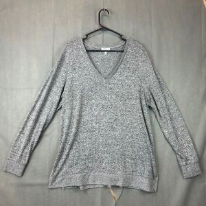 Lucky Brand Women's V-Neck Tunic Soft Cloud Knit Sweater Shirt size Xtra Large